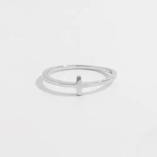 925 Sterling Silver Cross Ring - Silver / 6