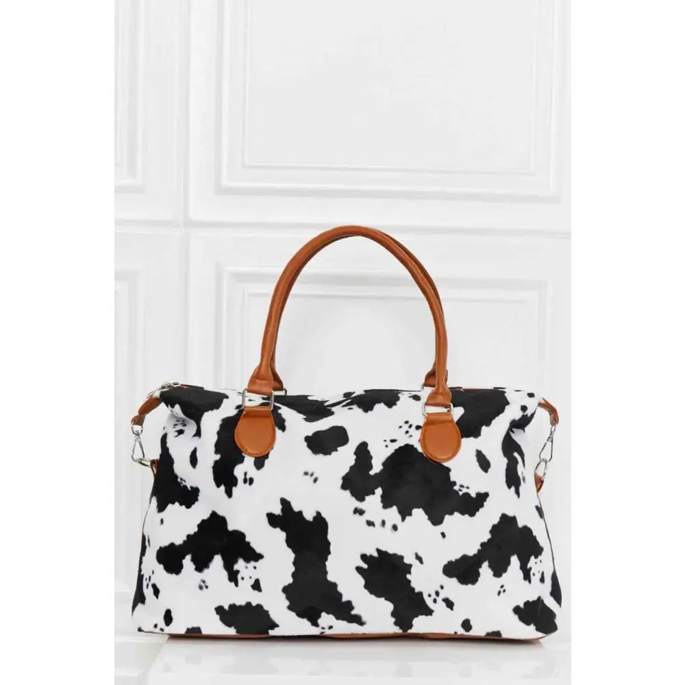 Animal Print Brushed Weekender Bag - Black/White / One Size