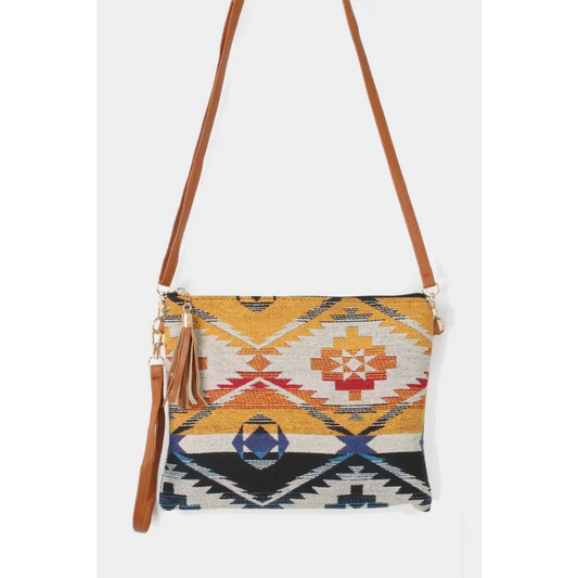 Aztec Woven Crossbody/clutch Bag - Madi Gray Boutique