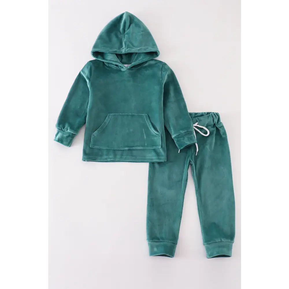 Baby forest velvet boy hoodie set - Set