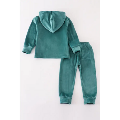 Baby forest velvet boy hoodie set - Set