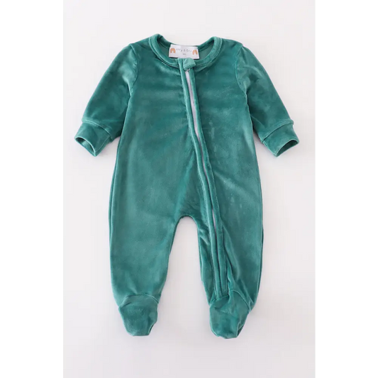 Baby forest velvet boy romper - baby