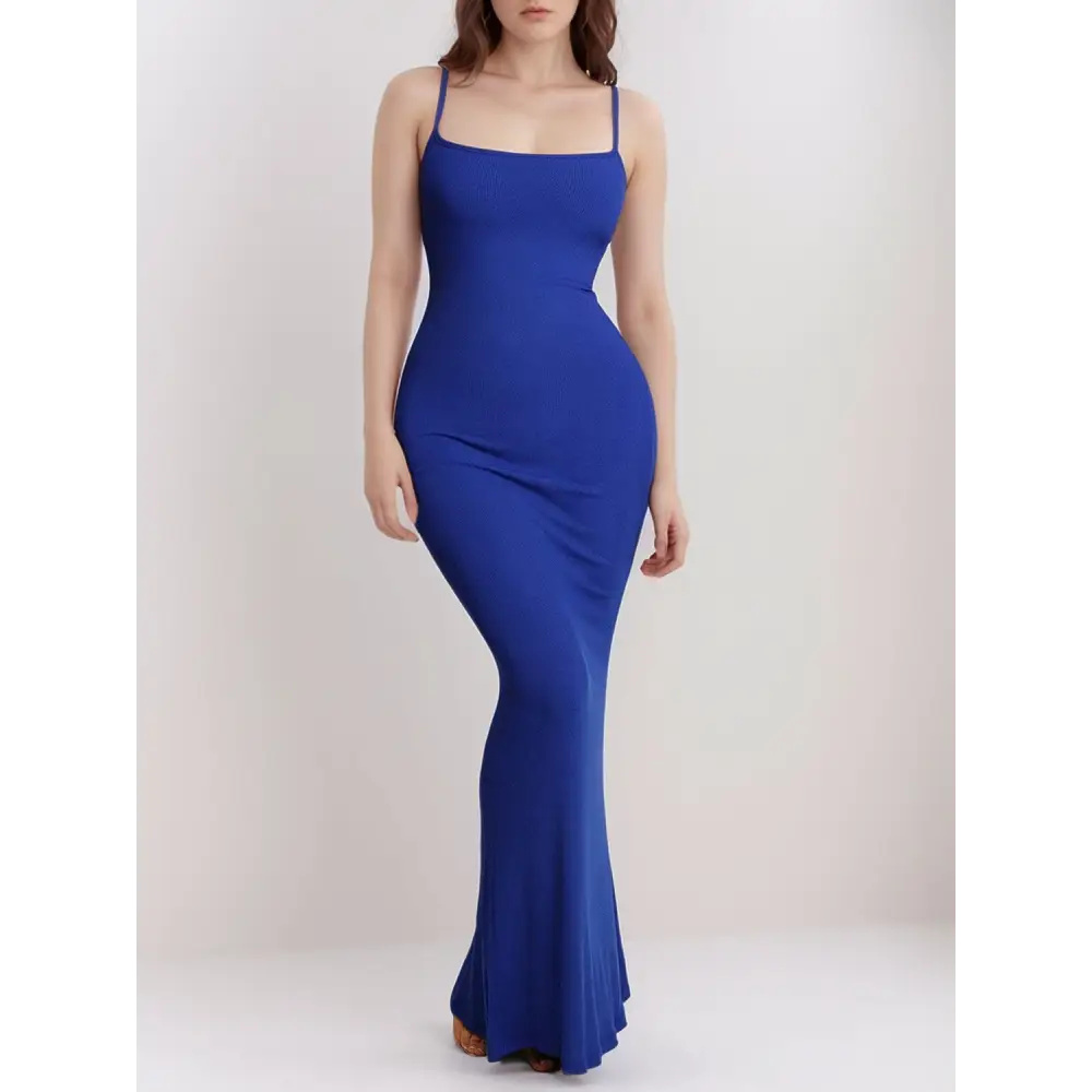 Basic Bae Built-In Shapewear Sleeveless Maxi Dress - Royal Blue / S