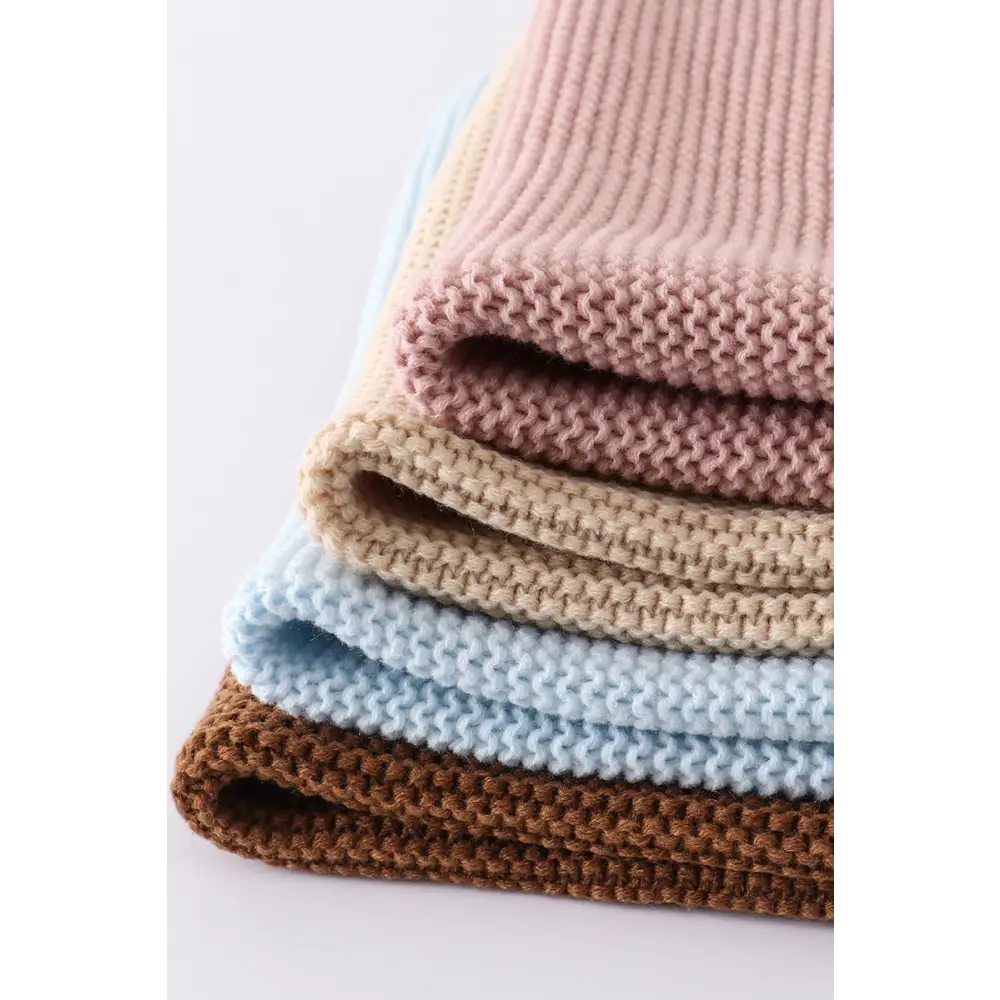 Beige baby soft knitted blanket - Blankets