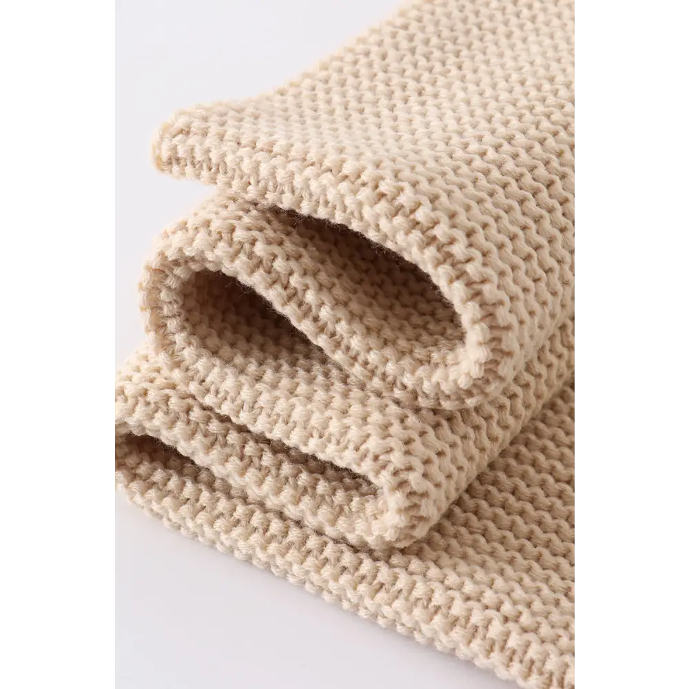 Beige baby soft knitted blanket - Blankets