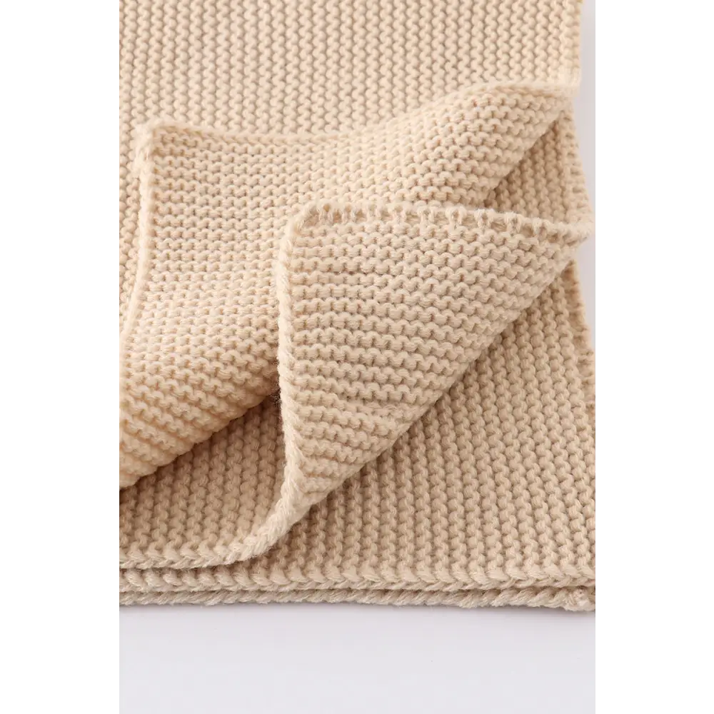 Beige baby soft knitted blanket - Blankets