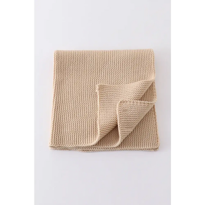 Beige baby soft knitted blanket - Blankets