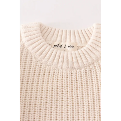 Beige hand-embroidery pumpkin pullover sweater - sweater