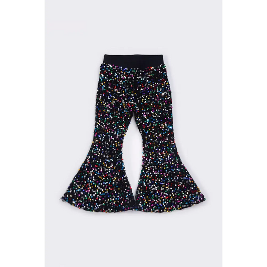 Black sequin bell pants - Pants