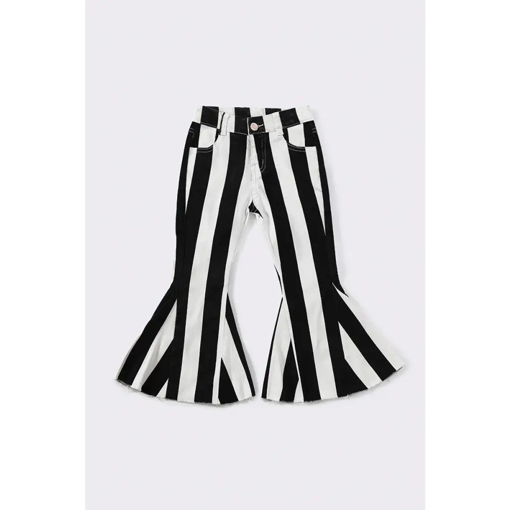 Black stripe bell denim jeans - Pants