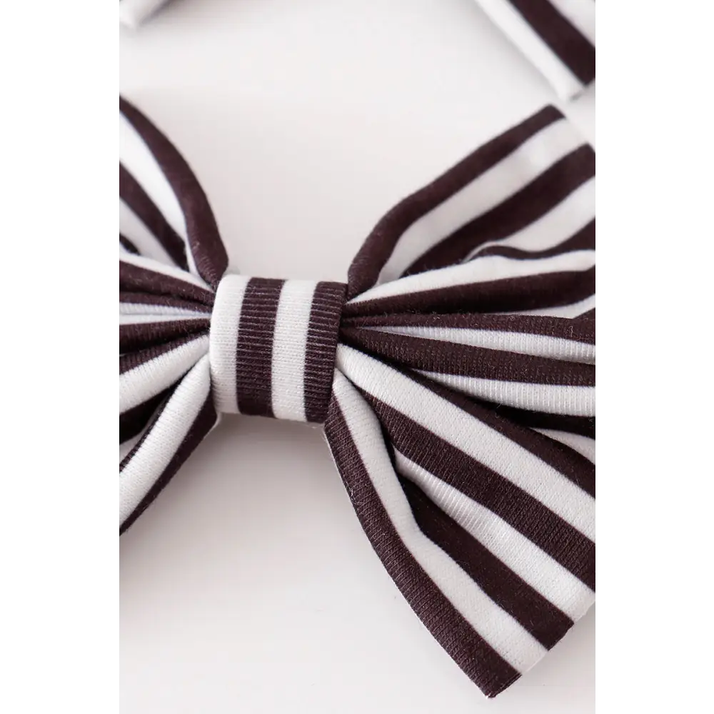 Black stripe piggie hair bow - One Size - Hair Bow