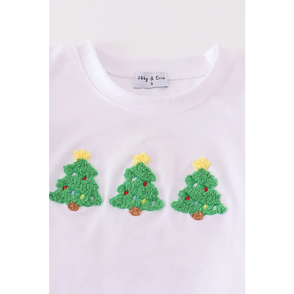 Blue christmas tree french knot smocked boy set - Set