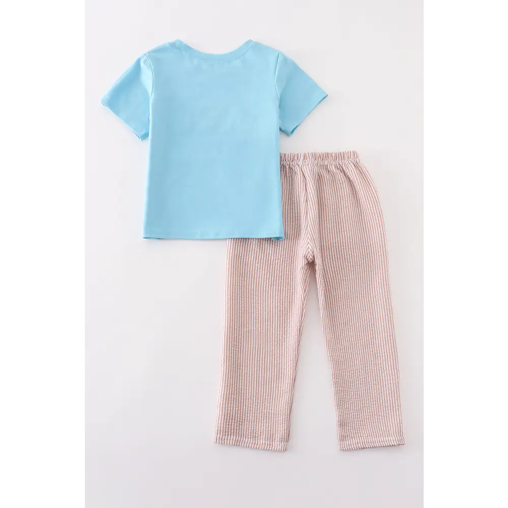 Blue duck embroidery boy set - Set