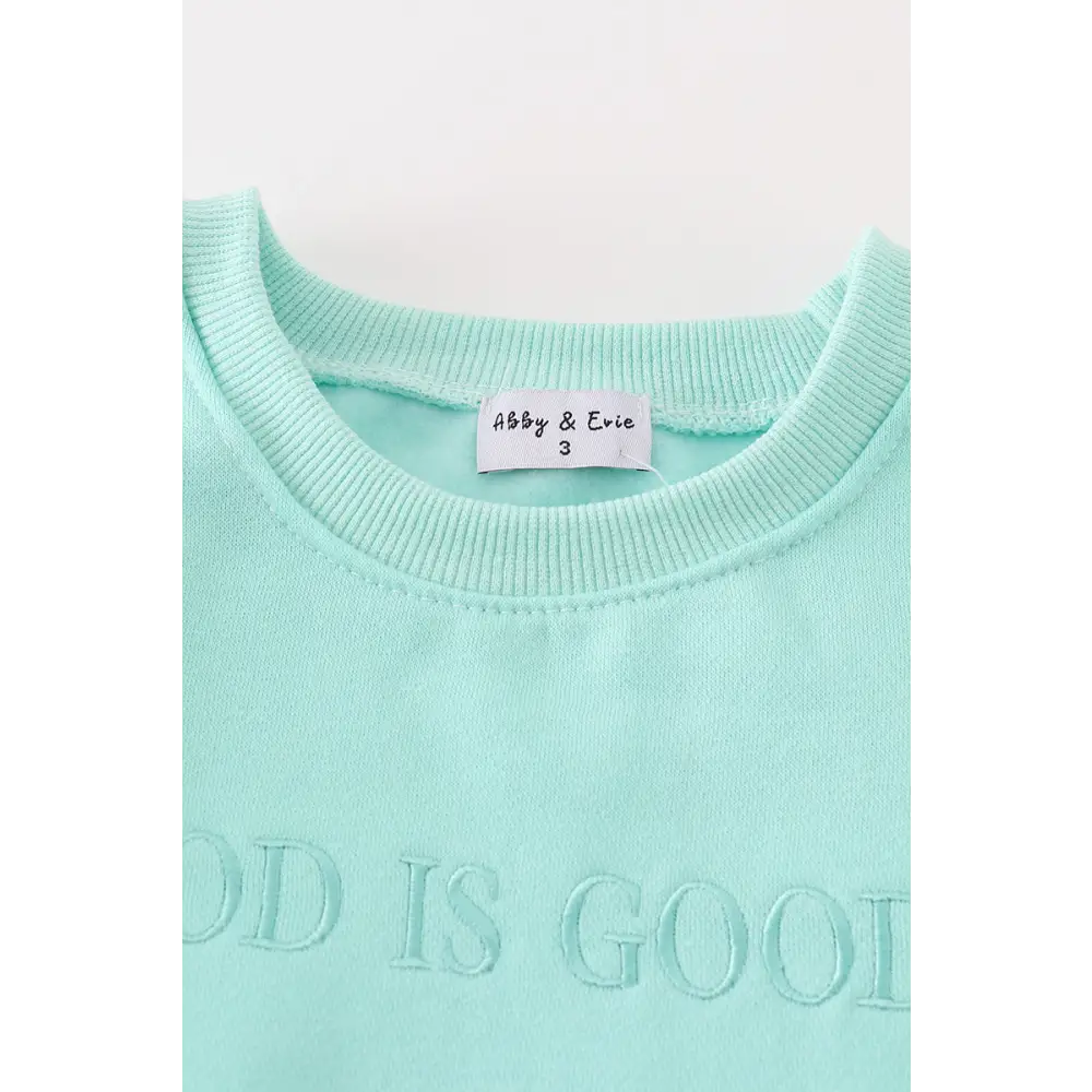 Blue god is good embroidery mom&me fleece sweatshirt - sweater