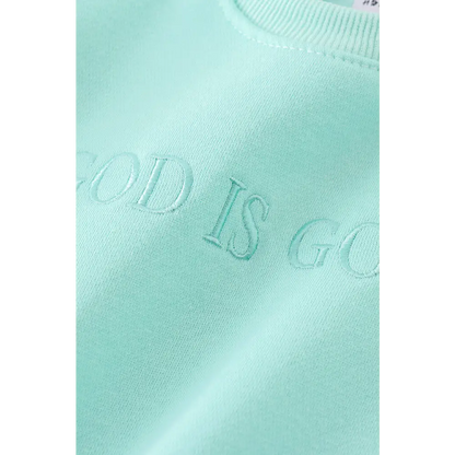 Blue god is good embroidery mom&me fleece sweatshirt - sweater