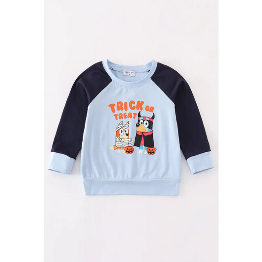 Blue halloween character boy top - Top