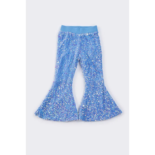 Blue sequin bell pants - Pants