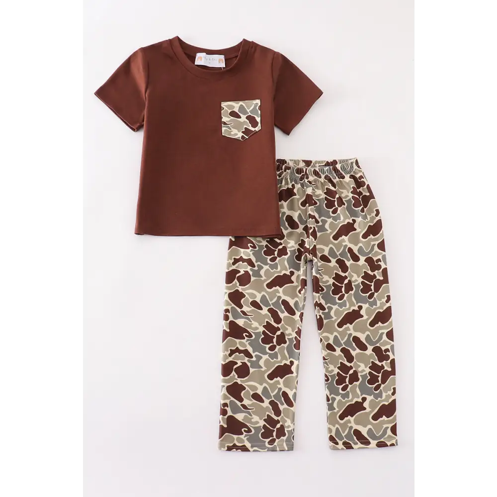 Brown camouflage boy set - Set