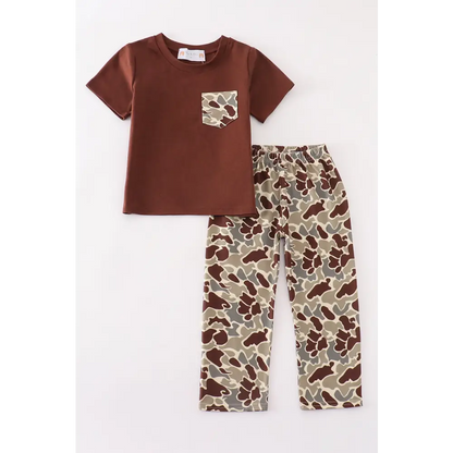 Brown camouflage boy set - Set