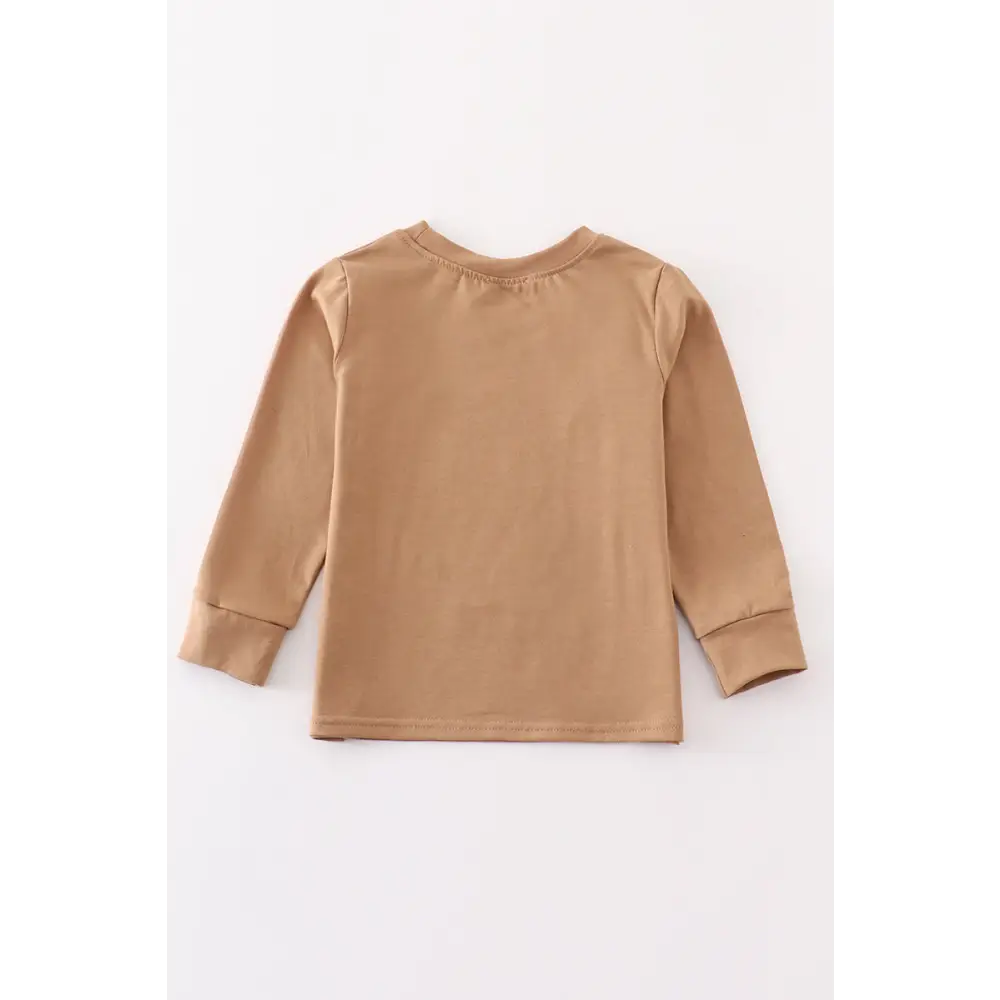 Brown cow applique boy top - Top