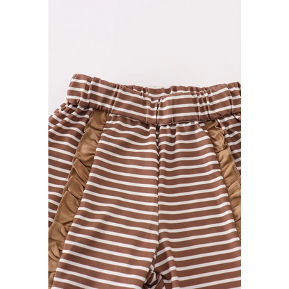 Brown stripe antler embroidery girl set - Set