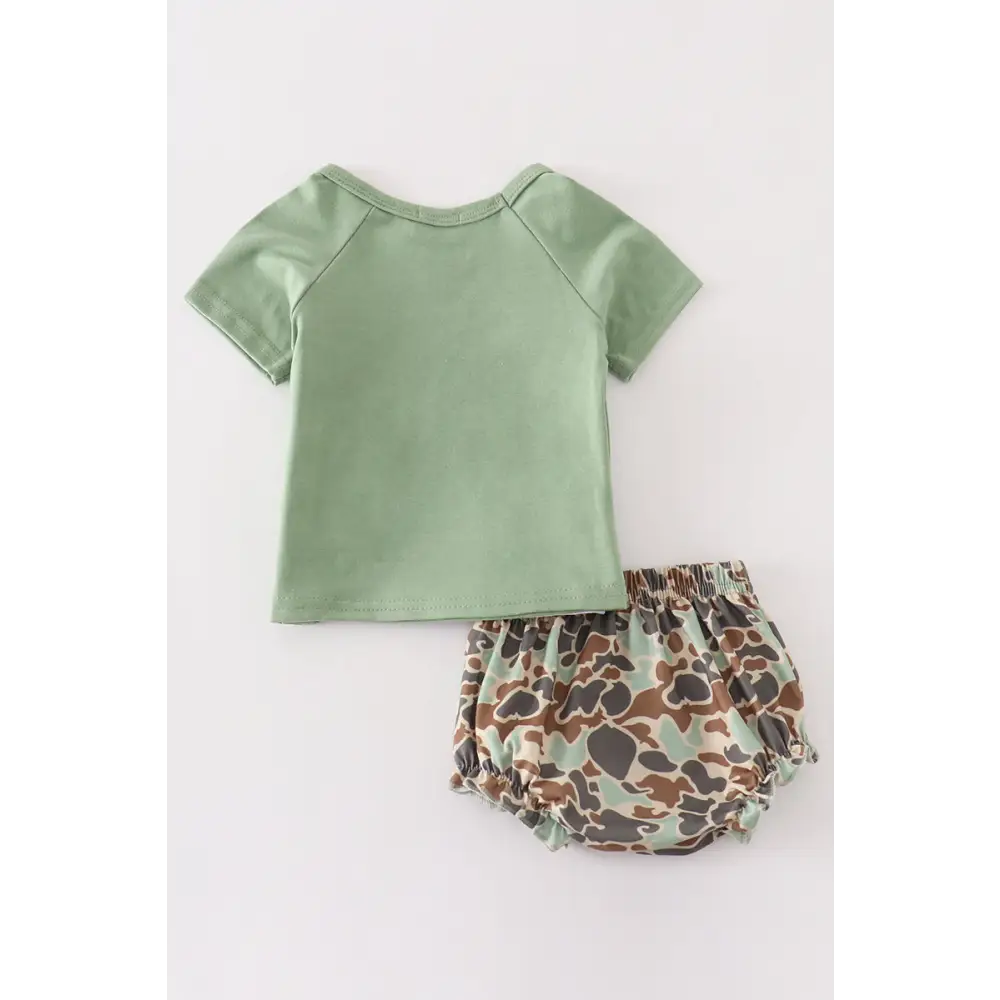 Camouflage duck embroidery baby set - baby