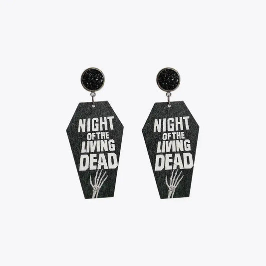 Coffin Shape Wooden Dangle Earrings - Madi Gray Boutique