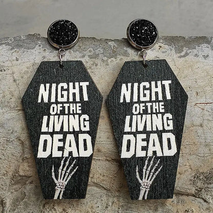 Coffin Shape Wooden Dangle Earrings - Madi Gray Boutique