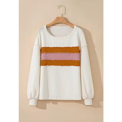 Color Block Long Sleeve Sweatshirt - Tops