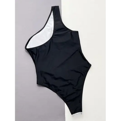 Contrast Panel One-Piece Swimsuit