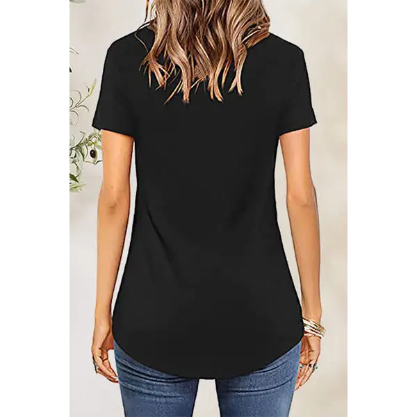 Crisscross Short Sleeve T-Shirt - Tops