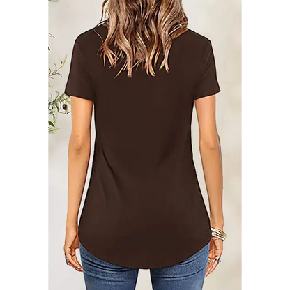 Crisscross Short Sleeve T-Shirt - Tops