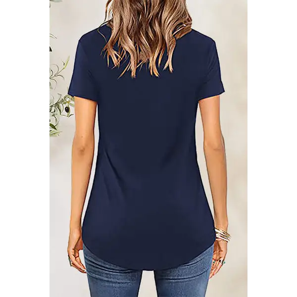 Crisscross Short Sleeve T-Shirt - Tops