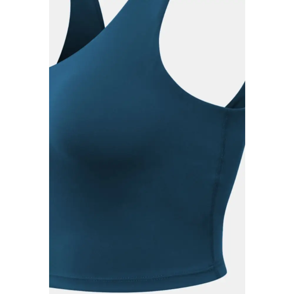 Cropped Scoop Neck Active Tank Top - Madi Gray Boutique