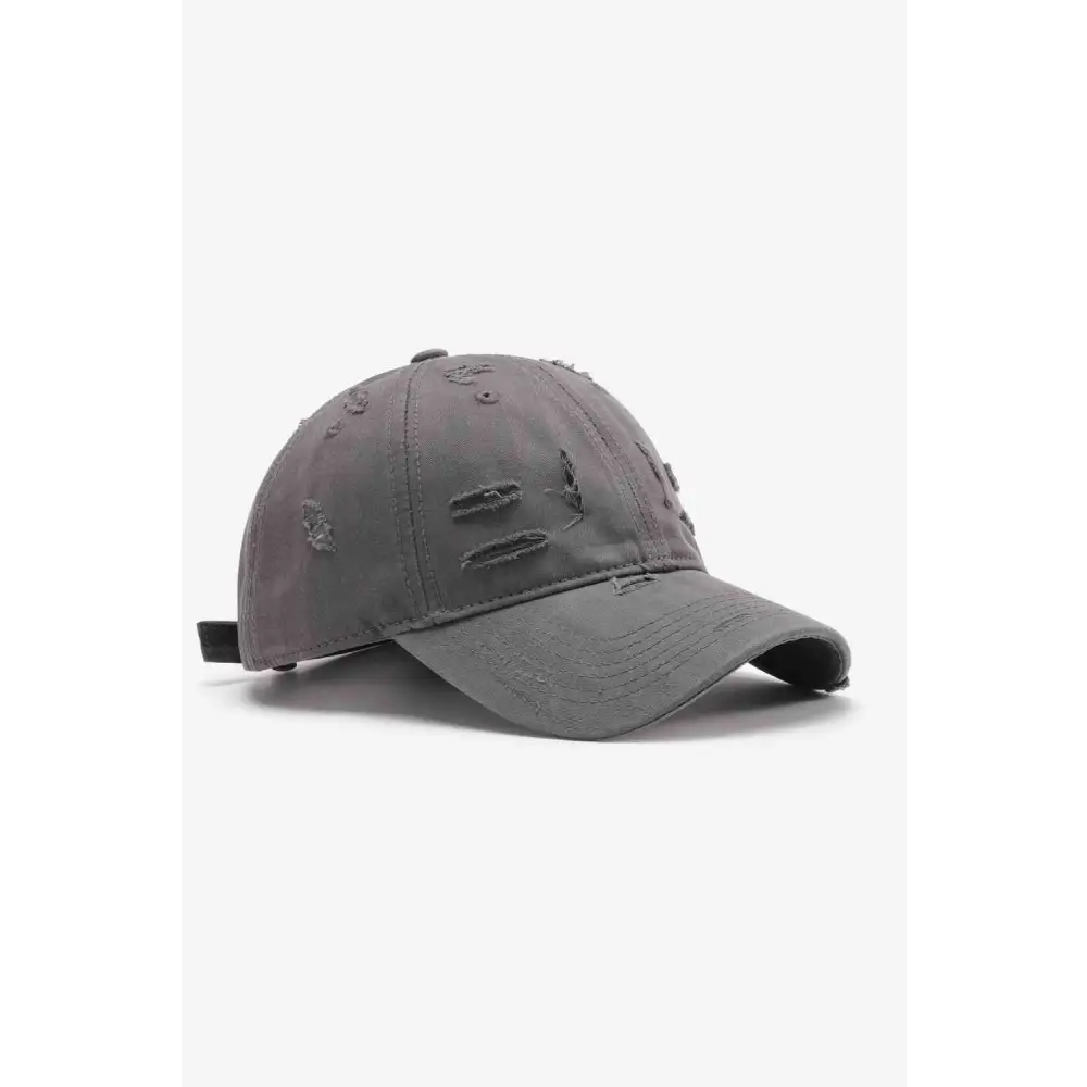 Distressed Adjustable Baseball Cap - Mid Gray / One Size