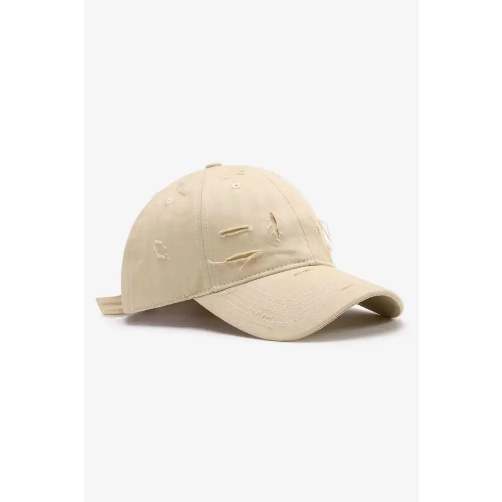 Distressed Adjustable Baseball Cap - Sand / One Size