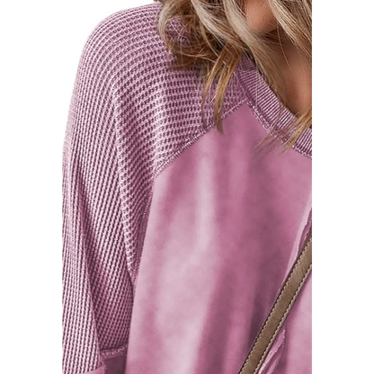 Exposed Seam Long Sleeve Sweatshirt - Tops