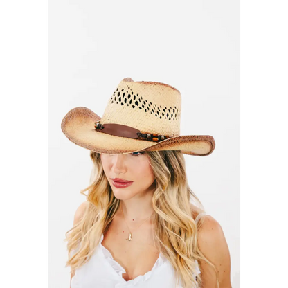 Fame Cutout Wide Brim Straw Hat - TA / One Size