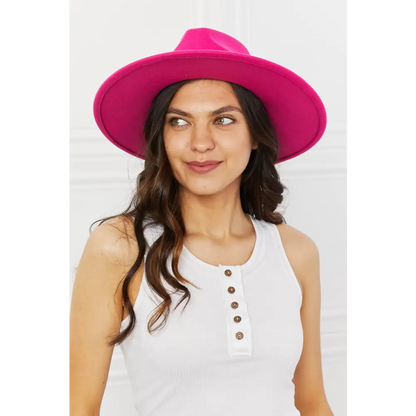 Fame Keep Your Promise Fedora Hat in Pink - Madi Gray Boutique