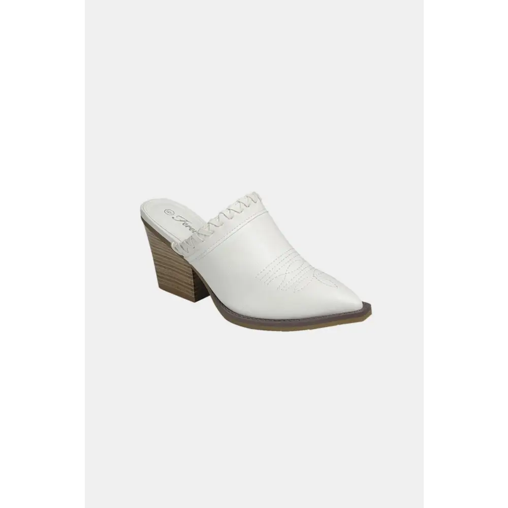 Forever Link Pointy Toe Slip On Chunky Mules - White / 6 - Accessories