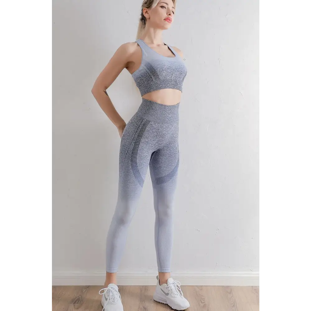 Gradient Sports Bra and Leggings Set - Madi Gray Boutique