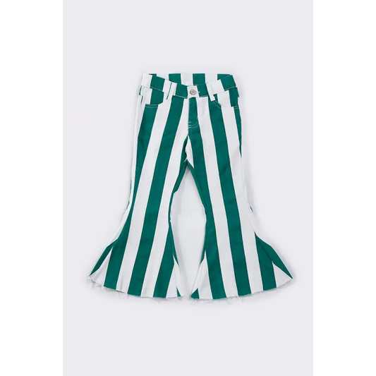 Green stripe bell denim jeans - Pants