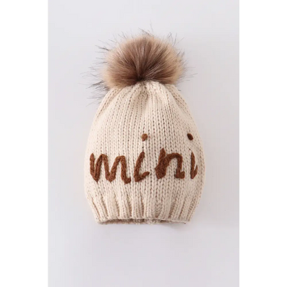 Hand embroidered pom pom beanie hat mommy&me - MINI - Hats