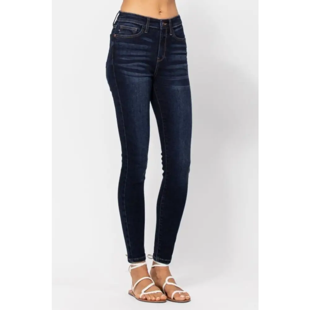 Judy Blue Full Size High Waist Handsand Skinny Jeans - Bottoms