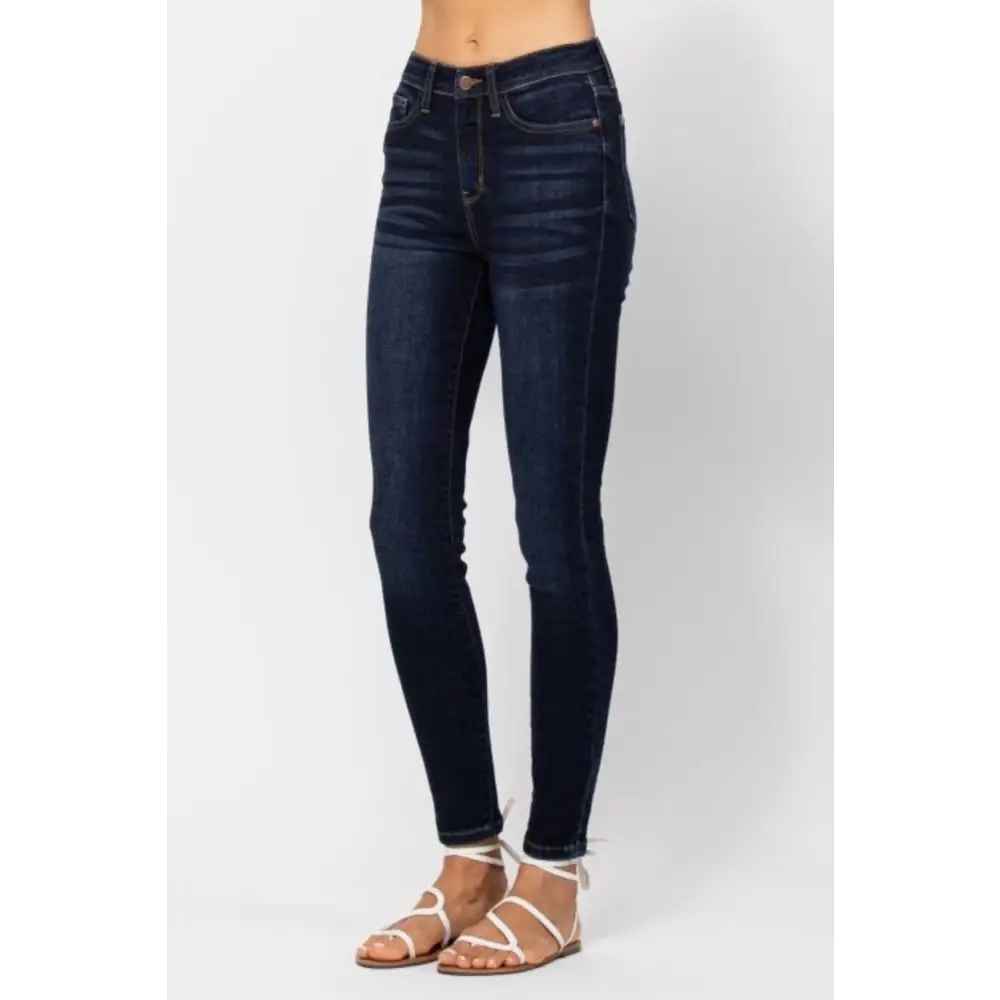 Judy Blue Full Size High Waist Handsand Skinny Jeans - Bottoms