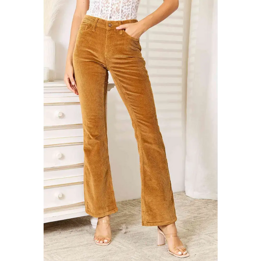 Judy Blue Full Size Mid Rise Corduroy Pants - Madi Gray Boutique