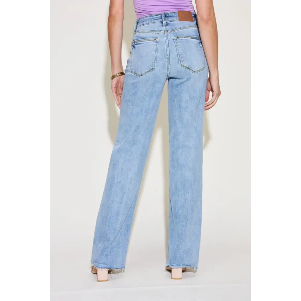 Judy Blue Full Size V Front Waistband Straight Jeans - Bottoms