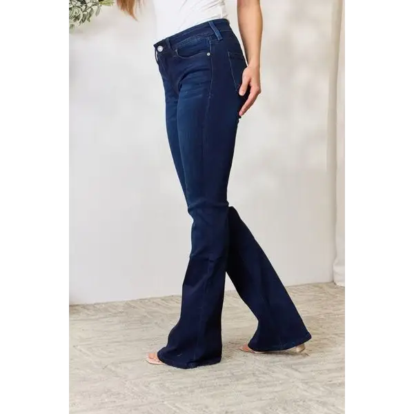 Kancan Full Size Mid Rise Flare Jeans