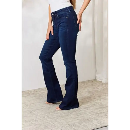 Kancan Full Size Mid Rise Flare Jeans