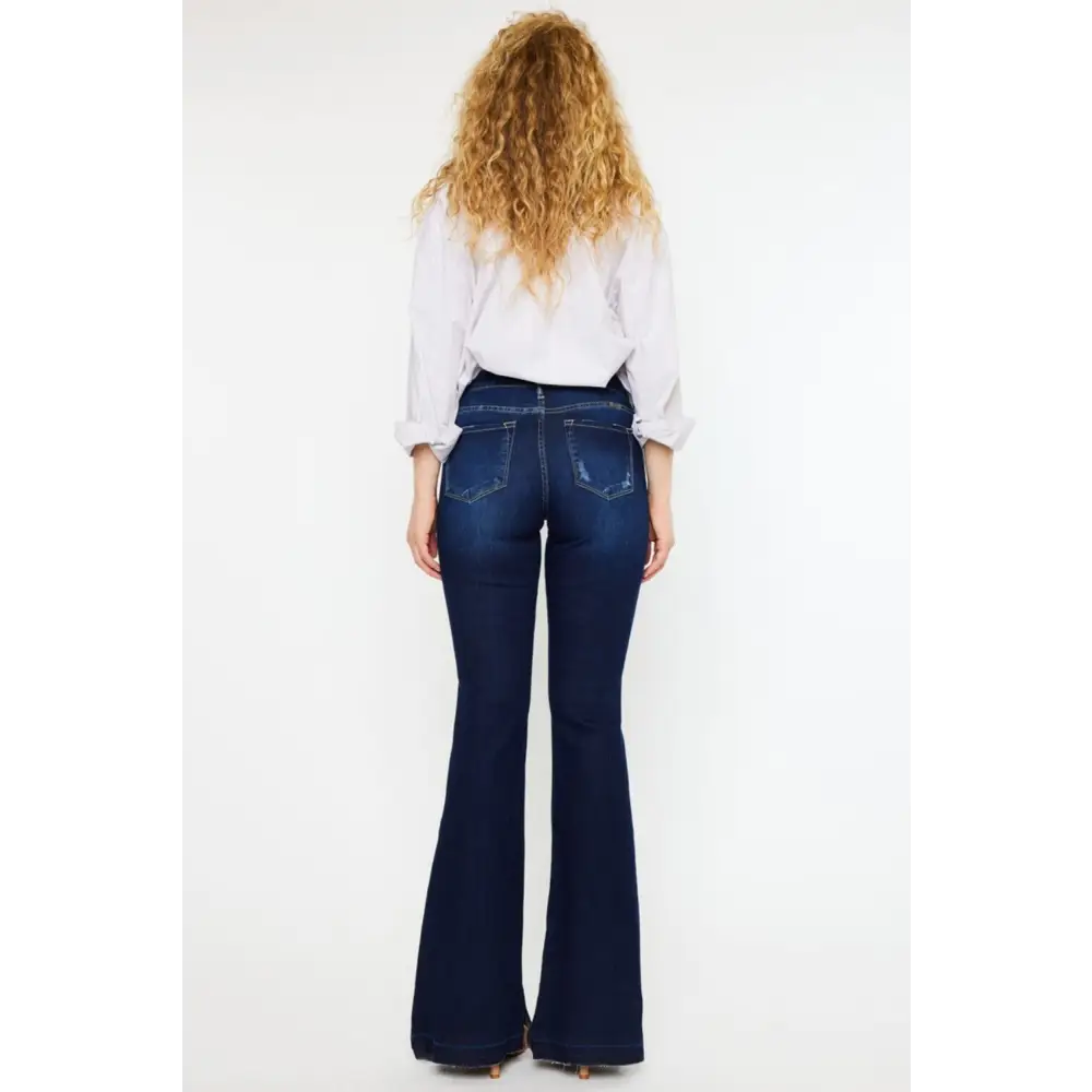 Kancan Mid Rise Slim Flare Jeans - Bottoms